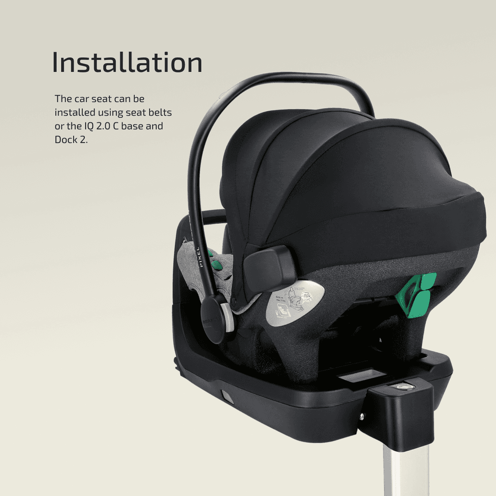 Holm Barnesikring TFK Avionaut Pixel Pro babystol, bilstol for spedbarn og prematur. Installeres på base eller beltemonteres.
