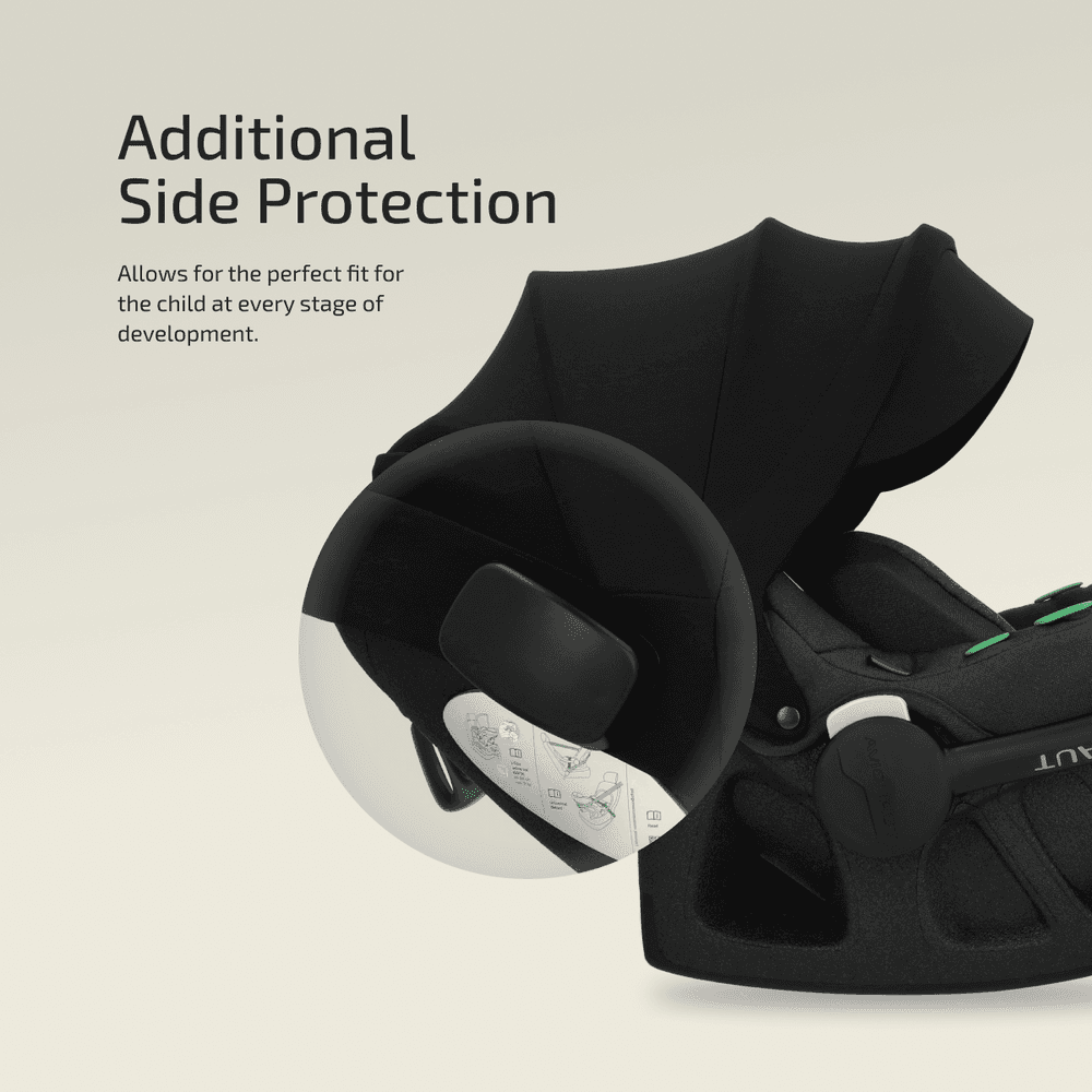 Holm Barnesikring TFK Avionaut Pixel Pro babystol, bilstol for spedbarn og prematur. Installeres på base eller beltemonteres.