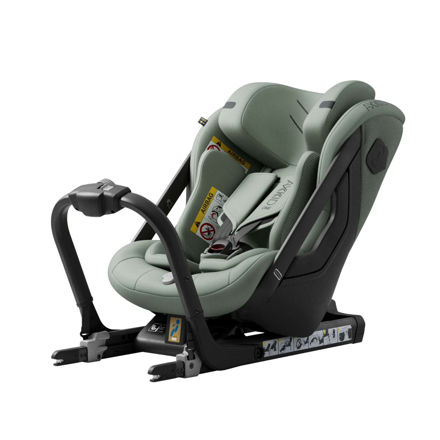 Bakovervendt, nordic green bilstol til 23 kilo og 125 cm. Passer alle biler med isofix.
