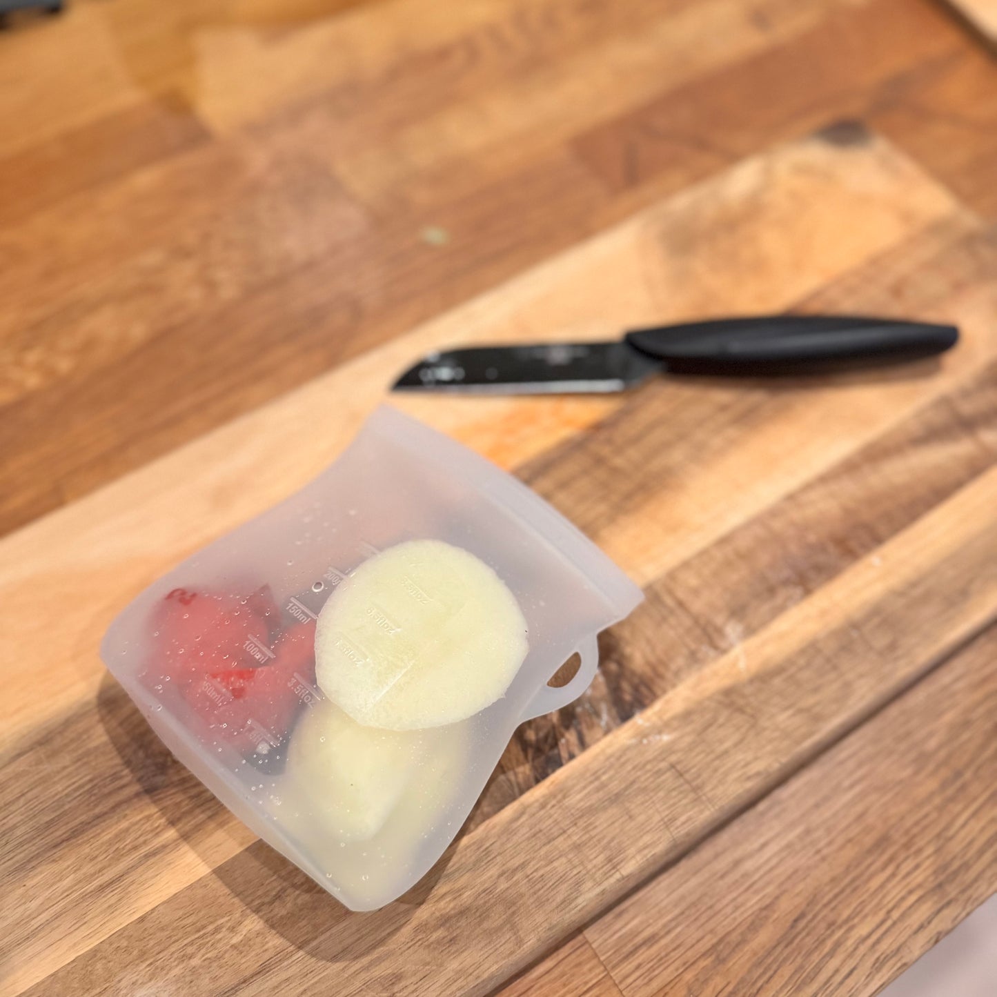 Gjenbrukbar zip-pose, premium silikon med ekstra låseskinne
