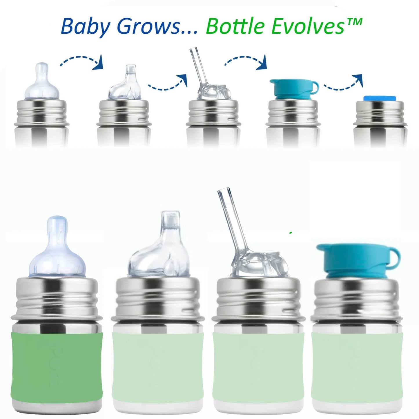 Pura Kiki tåteflaske - 150ml / moss