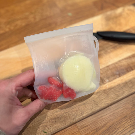 Gjenbrukbar zip-pose, premium silikon med ekstra låseskinne