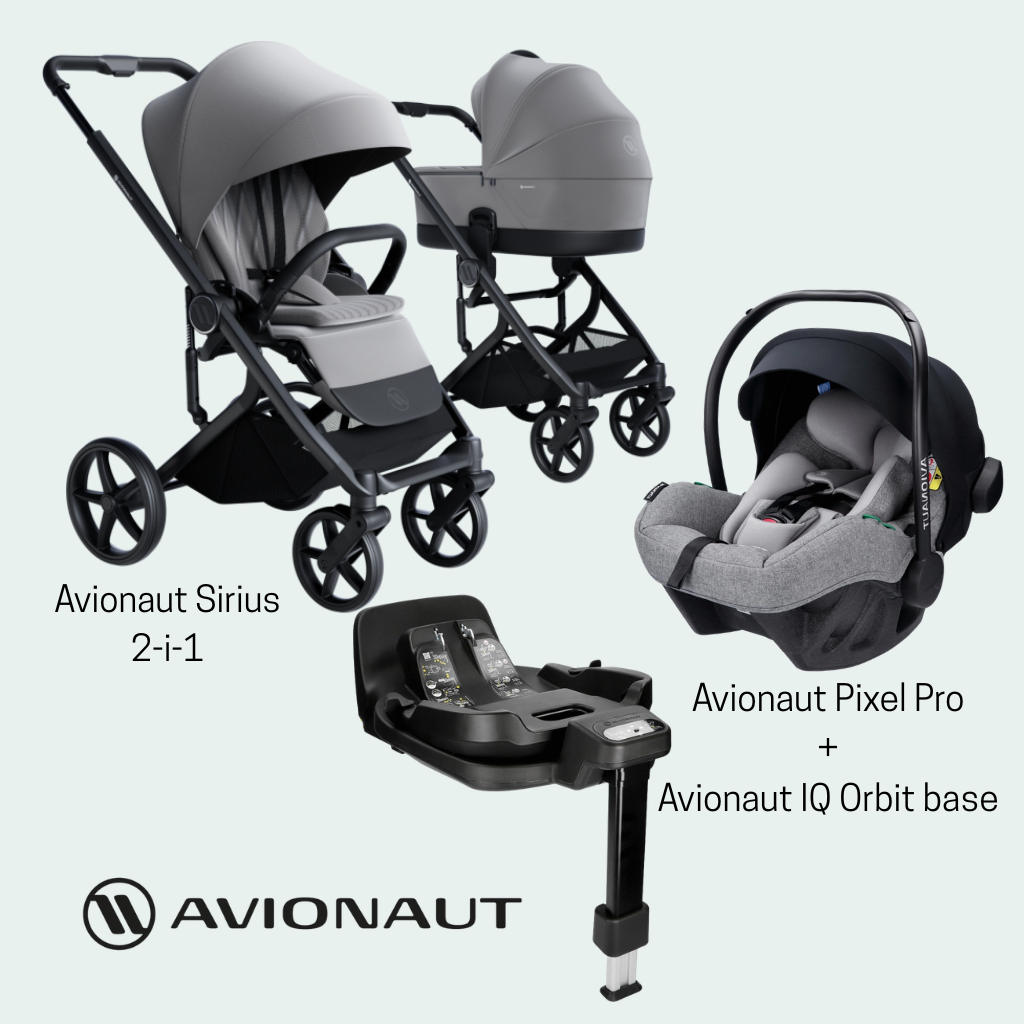 Avionaut Barnvognpakke Premium - Sirius + Pixel 3 + IQ Orbit roterende base