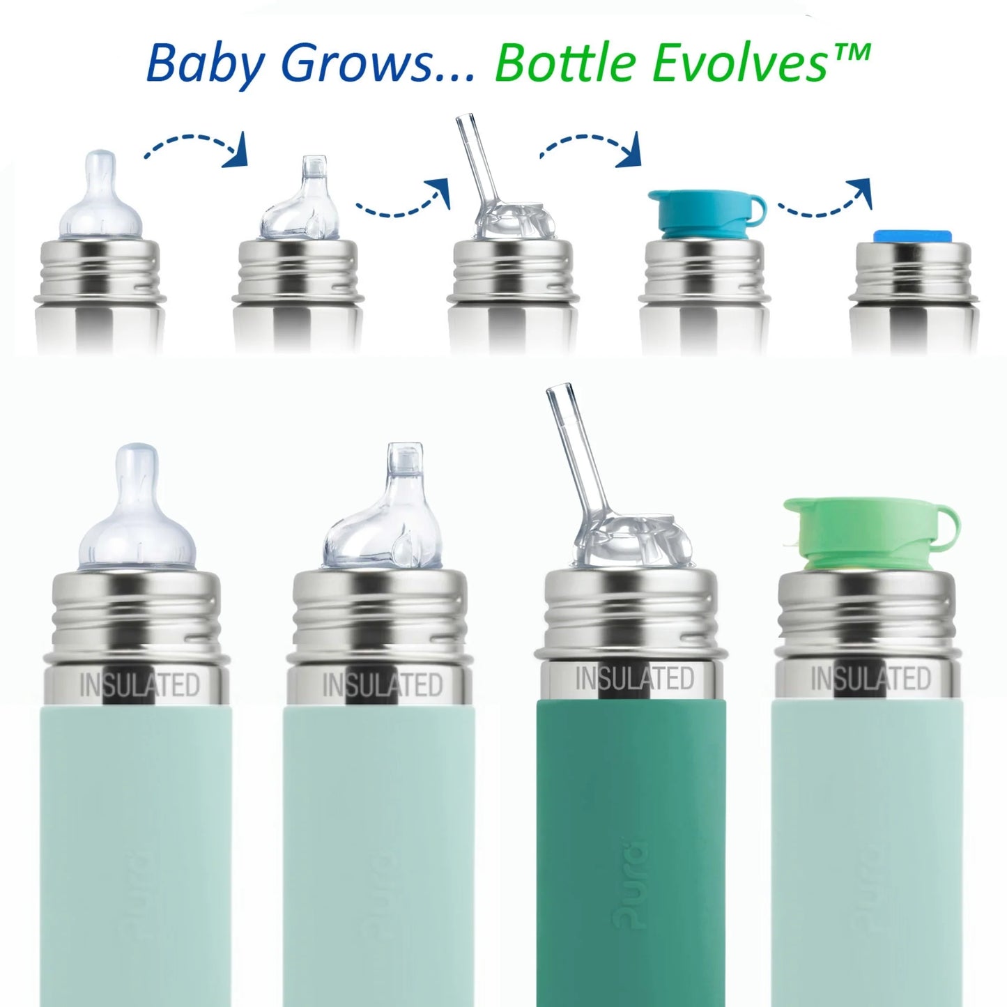 Pura Kiki Isolert Sugerørflaske 260 ml