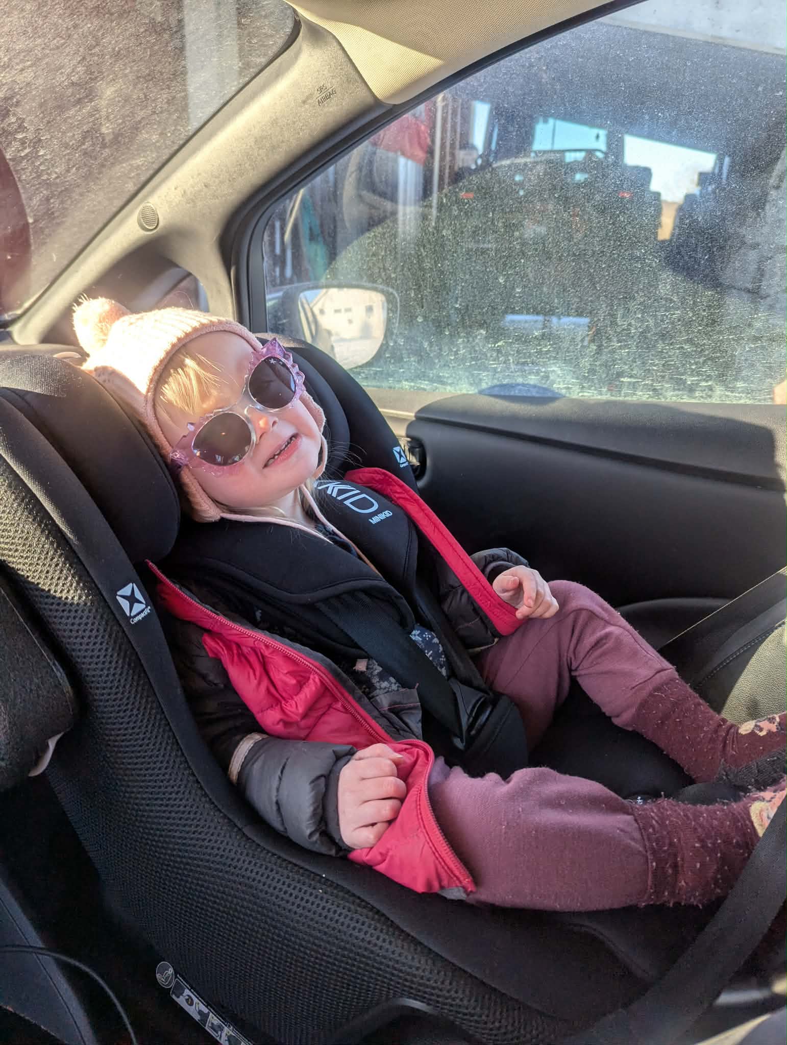 Axkid Minikid Core i forsetet på Nissan Leaf