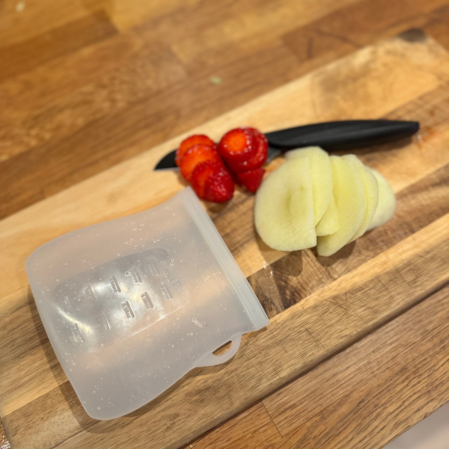 Gjenbrukbar zip-pose, premium silikon med ekstra låseskinne