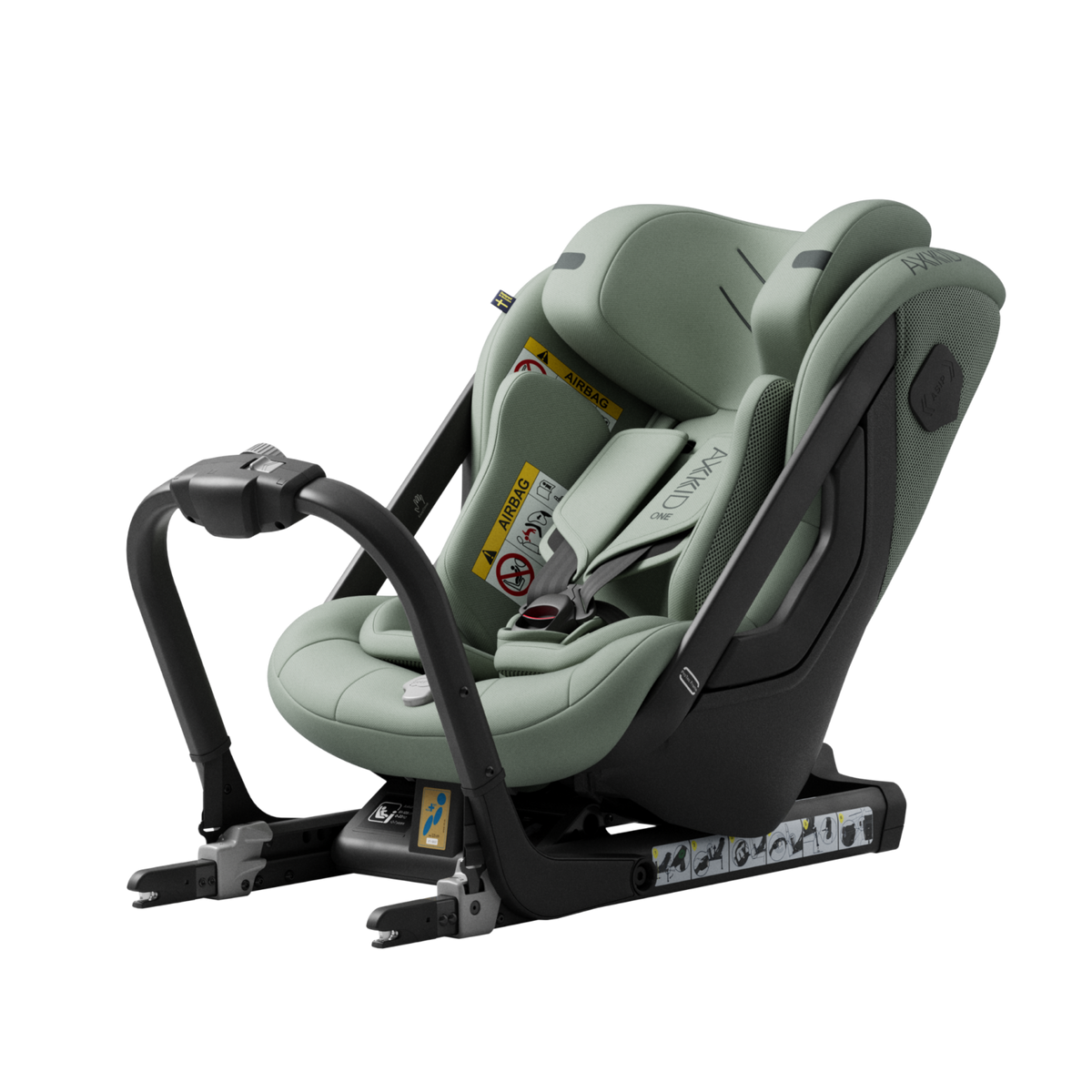 Bakovervendt, nordic green bilstol til 23 kilo og 125 cm. Passer alle biler med isofix.