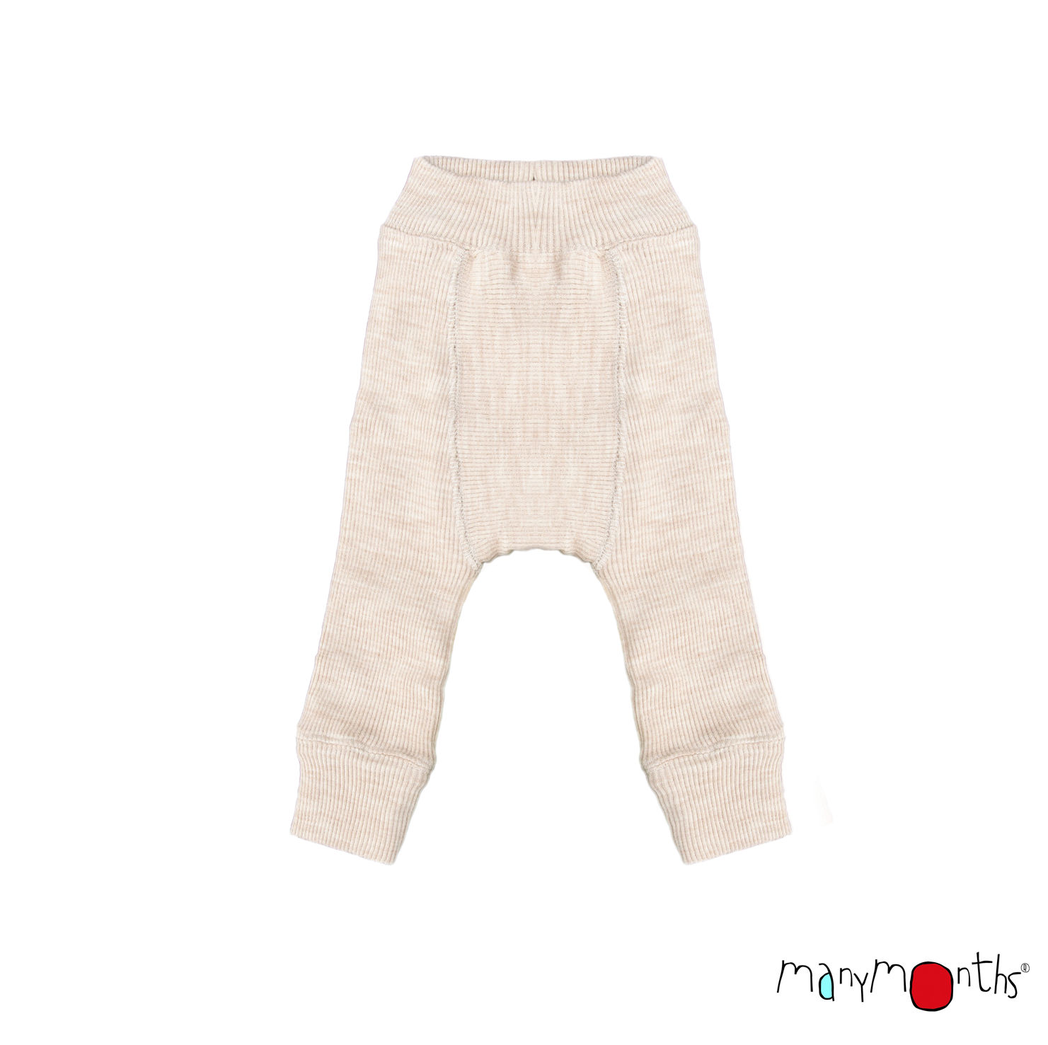 Ullbukser i ubehandlet GOTS Ull, driftwood taupe beige bukse til nyfødte, premature og babyer. Bleiebukse. Sperrelag.